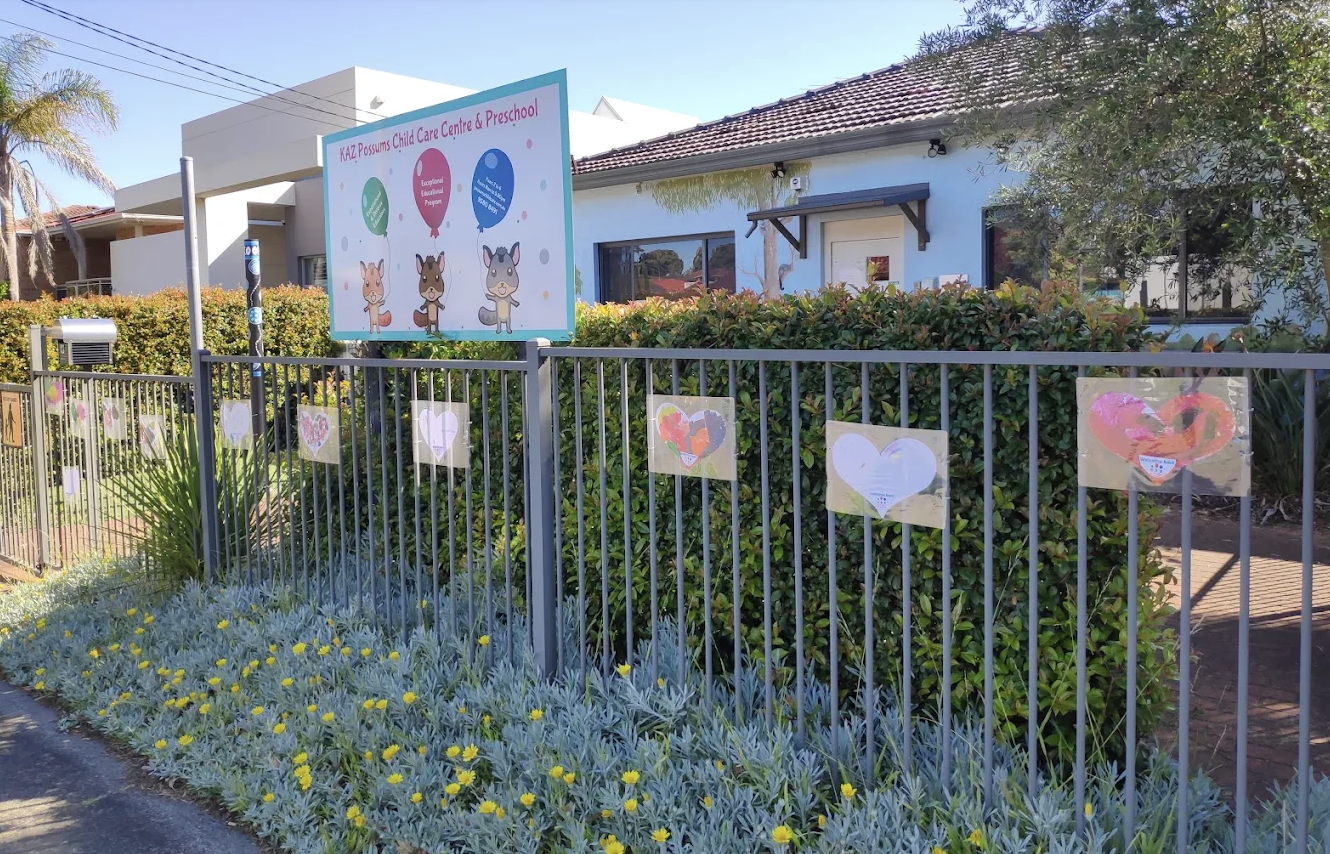 KAZ Possums Child Care Centre & Preschool signage
